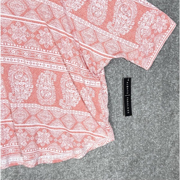 Absolutely Famous Dolman Cutout Sleeve Paisley V-Neck Top Women Size 3X Stretch - Picture 8 of 15